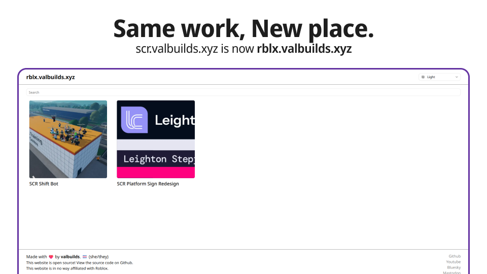 Same work, New place. scr.valbuilds.xyz is now rblx.valbuilds.xyz
